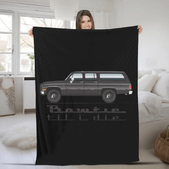 BOWTIE Midnight Black Fleece Blankets
