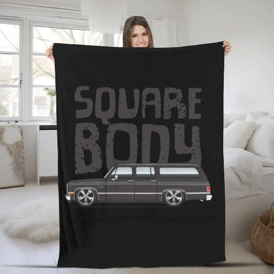 SQUARE Midnight Black Fleece Blankets