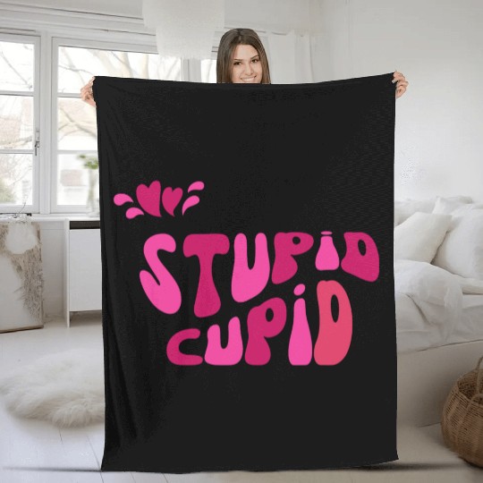 stupid cupid Fleece Blankets