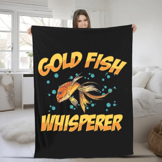 Gold Fish Whisperer Carp Japan Aquarium Goldfish Fleece Blankets