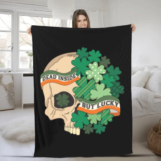 Dead Inside but Lucky Fleece Blankets