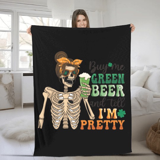 by me green beer and tell i'am pretty Fleece Blankets