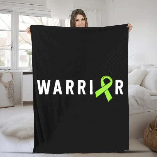 Warrior Lime Green Awareness Ribbon Lyme Disease Fleece Blankets