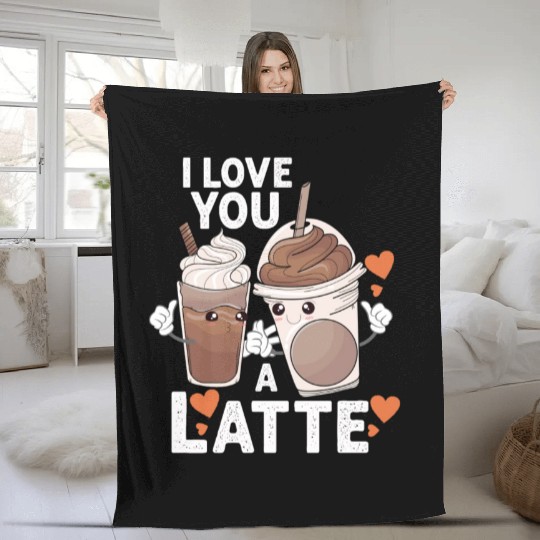 I Love You A Latte Fleece Blankets
