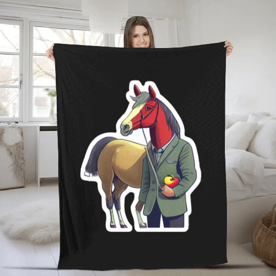 horse horses horse riding Fleece Blankets