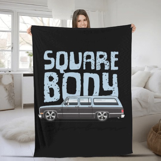 square body Light Blue Fleece Blankets