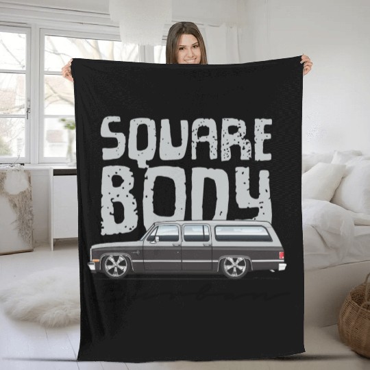 square body Light Silver Fleece Blankets
