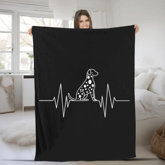 Dalmatian Dalmatian Heartbeat Fleece Blankets