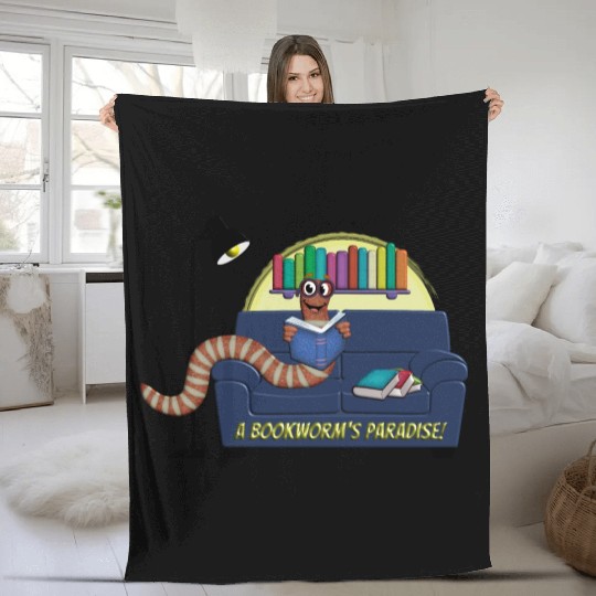 A Bookworm's Paradise Fleece Blankets