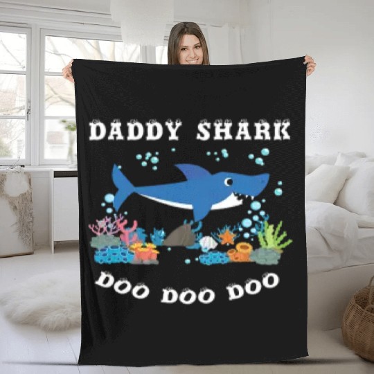 Shark Daddy - Father's Day Gift Fleece Blankets