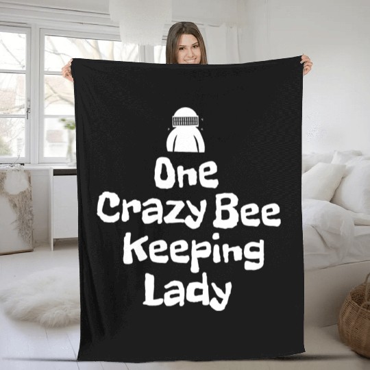 One crazy bee keeping lady Fleece Blankets