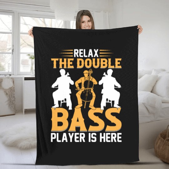 Double Bass Player - Relax The Double Bass Player Fleece Blankets