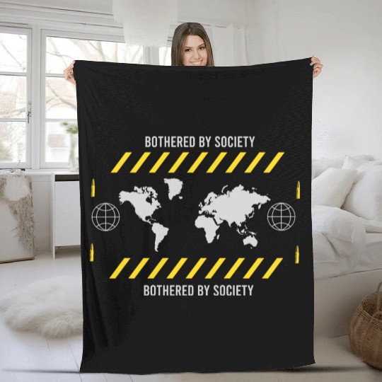 Bothered by Society Fleece Blankets