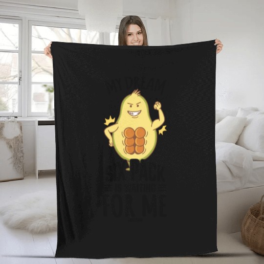 Avocado Bodybuilding Gym Fitness Fleece Blankets