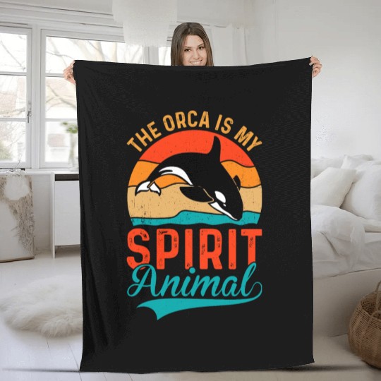 The Orca My Spirit Animal Fleece Blankets