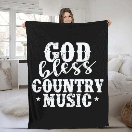 God bless Country Music USA America Cowboys Fleece Blankets