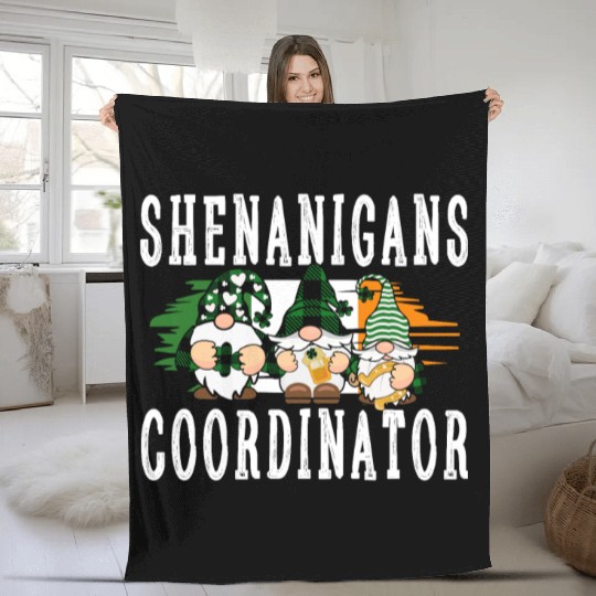 Shenanigans Coordinator Funny St Patricks Day Fleece Blankets