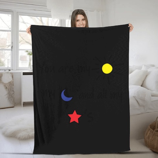 Sun Moon and Stars Fleece Blankets