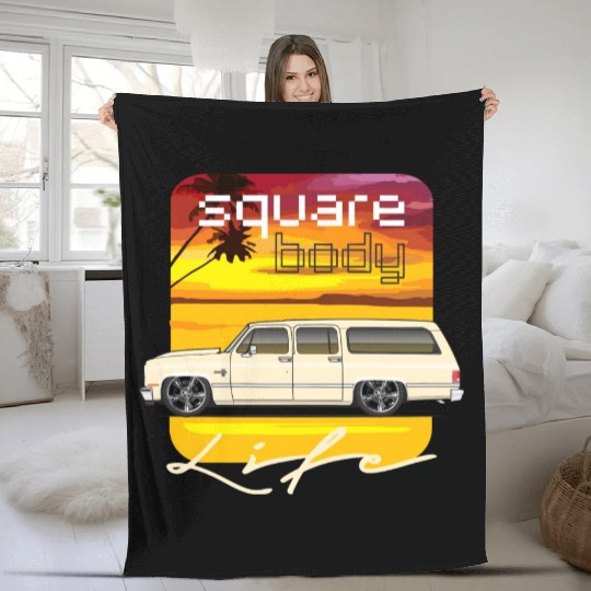 square Santa Fe Tan Fleece Blankets