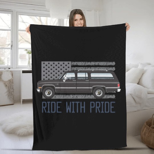 ride Midnight Black Fleece Blankets