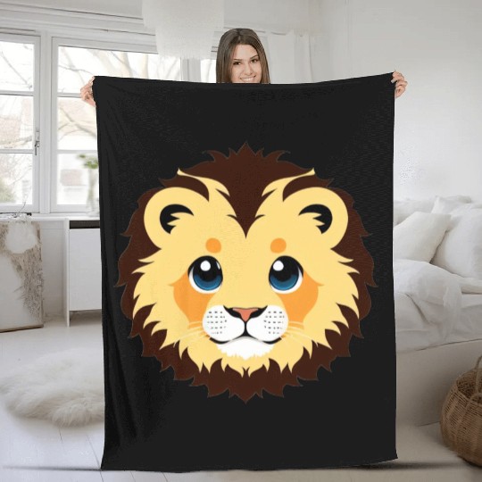 Royal Cartoon Lion - King of the Jungle 8 Fleece Blankets