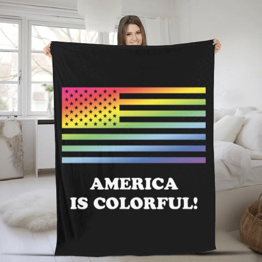 America Is Colorful! (Stars And Stripes) Fleece Blankets