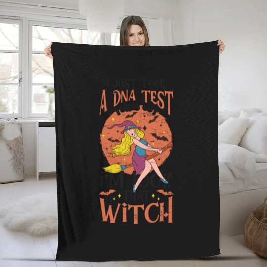 Dna Test I'm 100% That Witch Halloween Costume Fleece Blankets