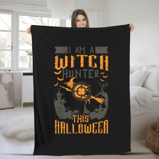 Witch Hunter Scary Witches Spooky Witch Halloween Fleece Blankets