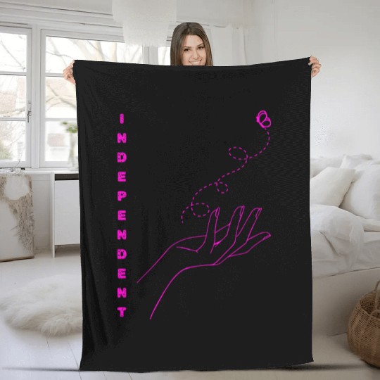 Strong and Independent woman Fleece Blankets