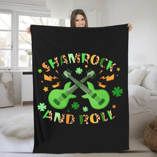 St Patricks Day Boys Shamrock And Roll Toddler Kid Fleece Blankets