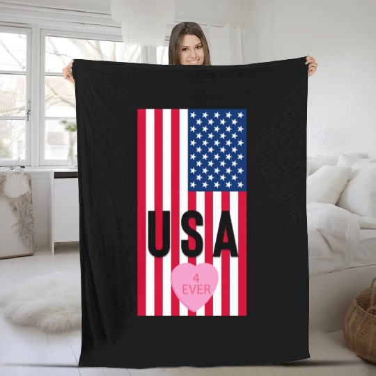 USA Stars and Stripes Fleece Blankets