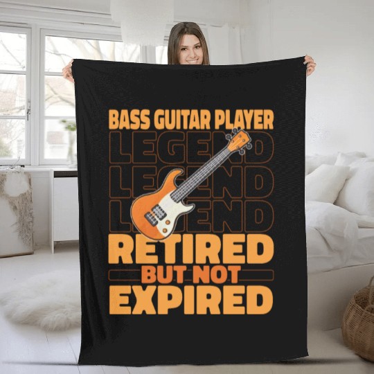 Bass Guitar Bassist Retired Fleece Blankets