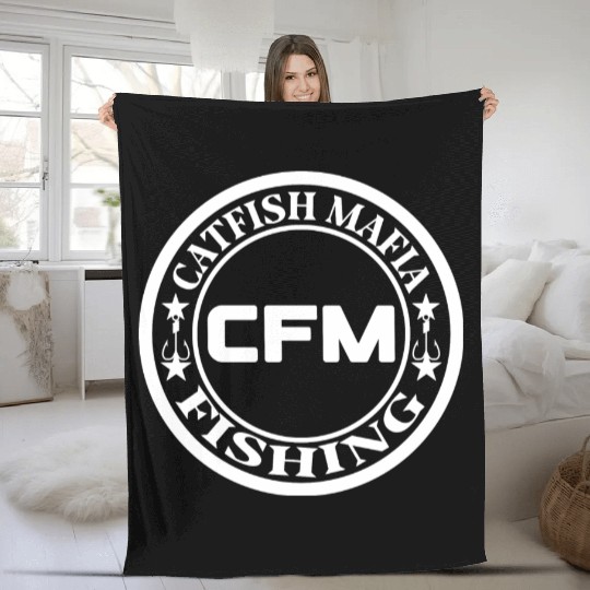 Catfish fishing Fleece Blankets design