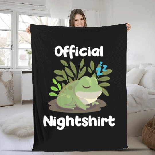 Cute Frog Sleepshirt Nightwear Nightshirt Sleep Fleece Blankets