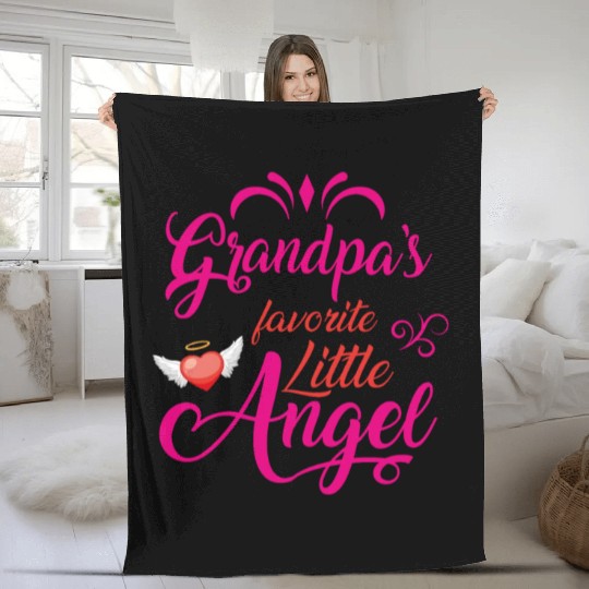 Grandpa's Favorite Little Angel Fleece Blankets