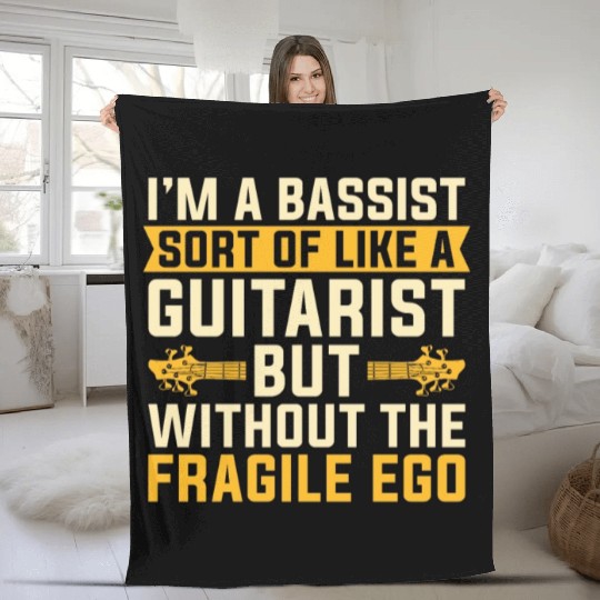 Bass Guitar I'm A Bassist Sort Like Guitar Player Fleece Blankets