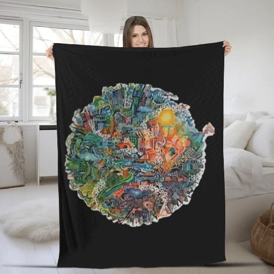 Save Planet Protect the Earth Warning Design Fleece Blankets