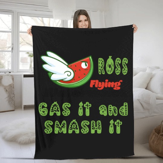 FUNNY ROSS FLYING WATERMELON GAS IT AND SMASH IT Fleece Blankets