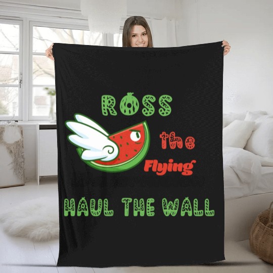 Ross The Flying Watermelon Haul The Wall Fleece Blankets