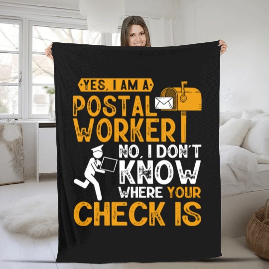 Postal Worker, Post Man Fleece Blankets