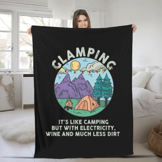Glamping Definition Glamper Its Like Camping Spark Fleece Blankets