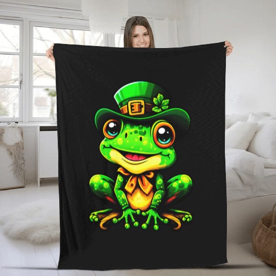 The Magical St. Patrick's Day Frog Fleece Blankets