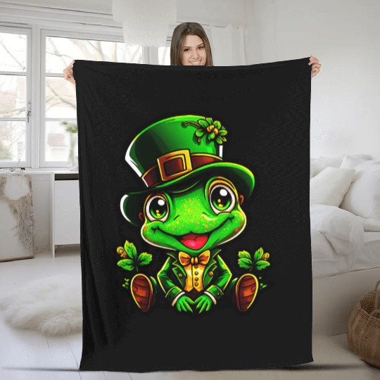 Frog Spells On St. Patrick's Day Fleece Blankets