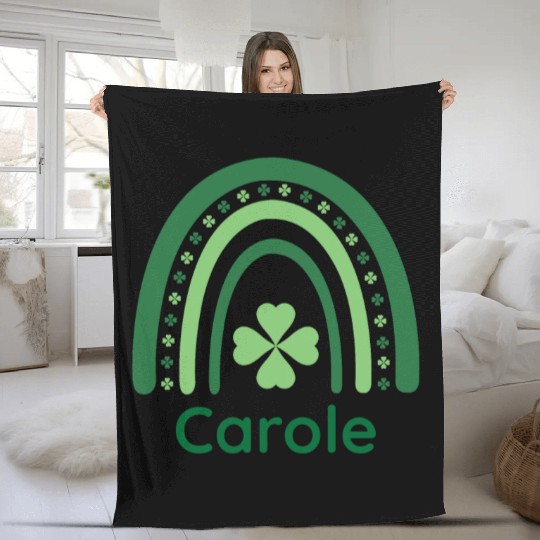 Carole Clover Charm Boho Rainbow Fleece Blankets