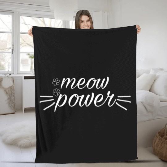 Meow power cats Fleece Blankets