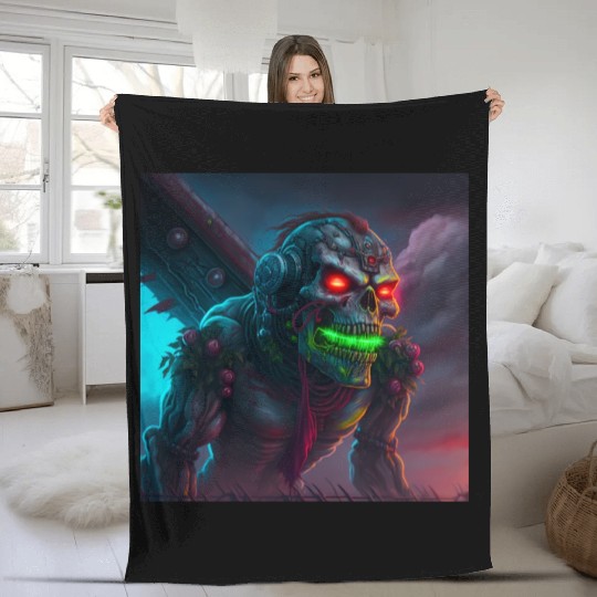 ZOMBIE IRON MAIDEN (version 15) Fleece Blankets