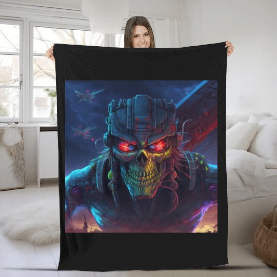 ZOMBIE IRON MAIDEN (version 11) Fleece Blankets