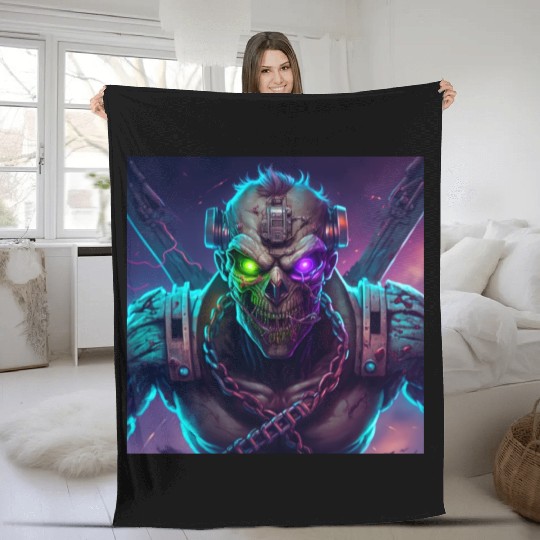 ZOMBIE IRON MAIDEN (Version 10) Fleece Blankets