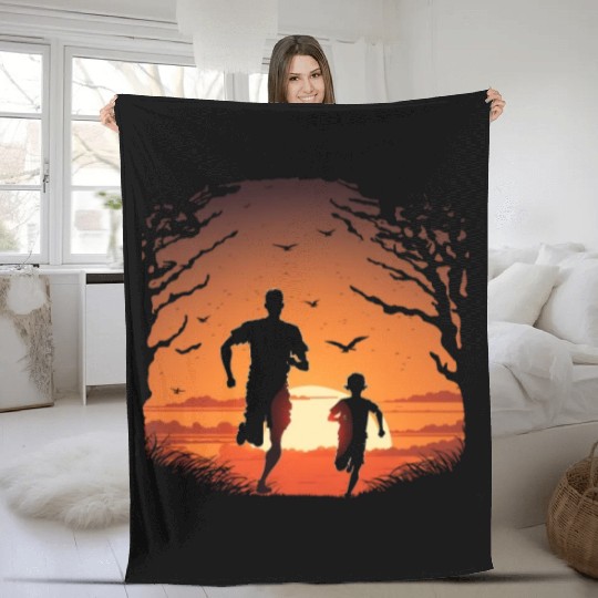 Running Exercise for Fitness Enthusiasts Father Fleece Blankets