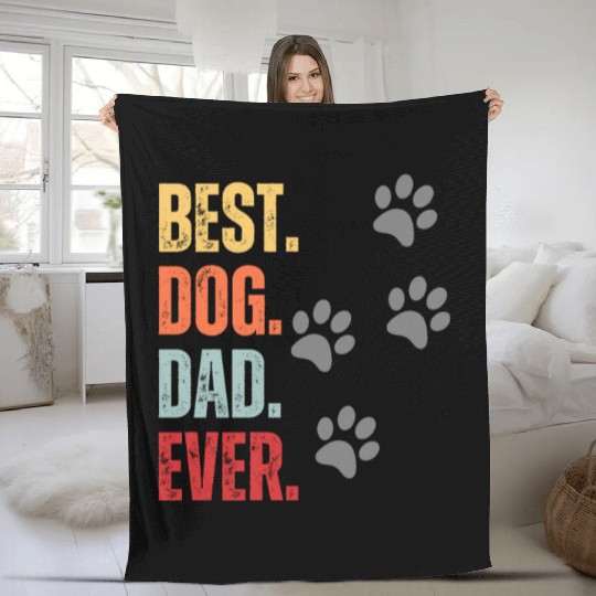 FUNNY BEST DOG DAD EVER CLASSIC Fleece Blankets